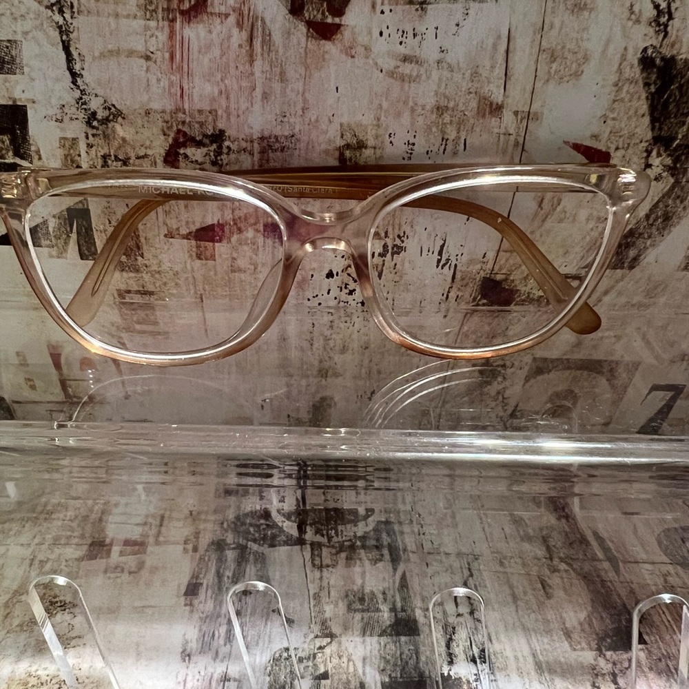 Michael Kors Clear Beige Cat-Eye Glasses with prescription